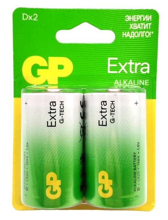GP - Батарейка Extra Alkaline LR20 13AX (2шт. на блистере) /10 /40